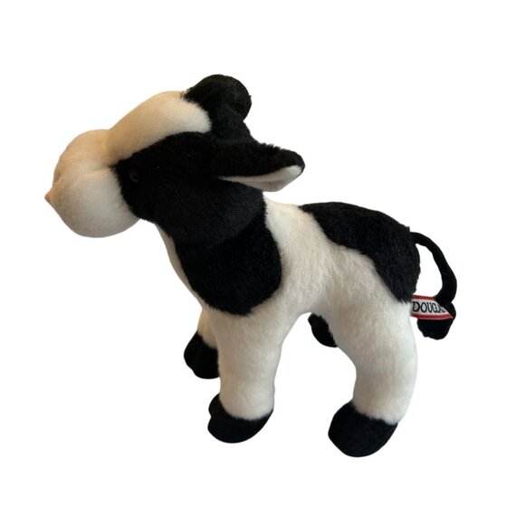 Douglas Cuddle Toys 8" Standing Plush Cow 2017 Black & White Soft Stuffed Animal - Picture 2 of 4